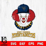 West Virginia Mountaineers Pennywise Horror Sport 4 Svg Eps Dxf Png File, Digital Download