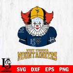 West Virginia Mountaineers Pennywise Horror Sport 7 Svg Eps Dxf Png File, Digital Download