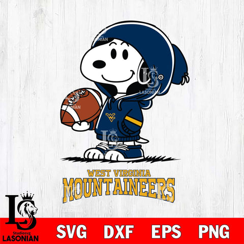 West Virginia Mountaineers Snoopy Football Svg Eps Dxf Png File, NCAA svg , Digital Download , Instant Download, Cricut File