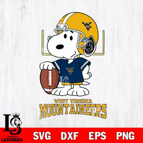 West Virginia Mountaineers Snoopy Player Football SVG DXF EPS PNG FILE,Snoopy File Cut, NCAA Digital Download,Instant Download,Christmas Silhouette