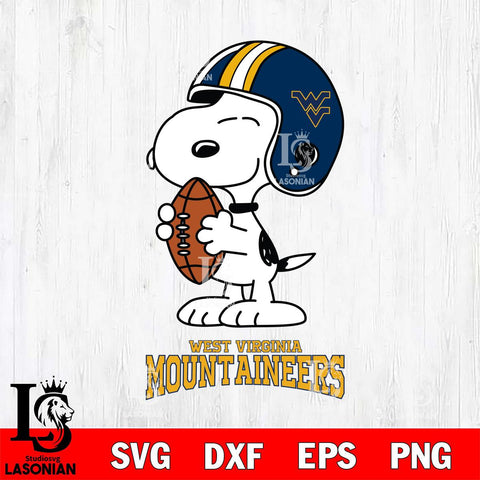 West Virginia Mountaineers Snoopy Rugby Svg Eps Dxf Png File, NCAA svg , Digital Download , Instant Download, Cricut File