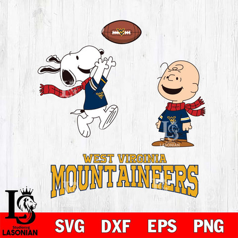 West Virginia Mountaineers Snoopy & Charlie Brown Football Cricut,Christmas SVG DXF EPS PNG FILE, NCAA Digital Download,Instant Download, Silhouette