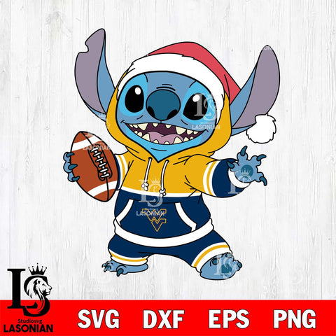 West Virginia Mountaineers Stitch Football Christmas File Cut, NCAA SVG DXF EPS PNG FILE, Digital Download , Criucut , Silhouette