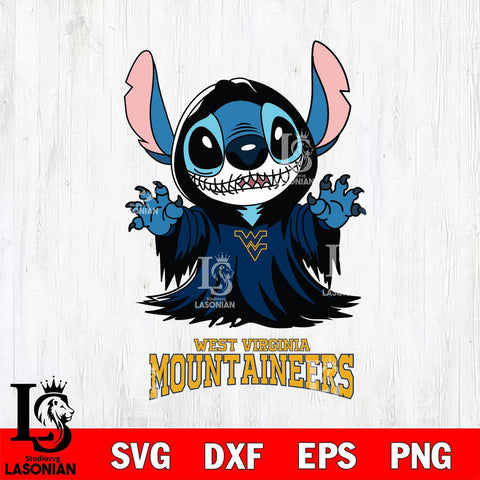 West Virginia Mountaineers Stitch Ghost Svg Eps Dxf Png File, NCAA svg, Digital Download, Instant Download