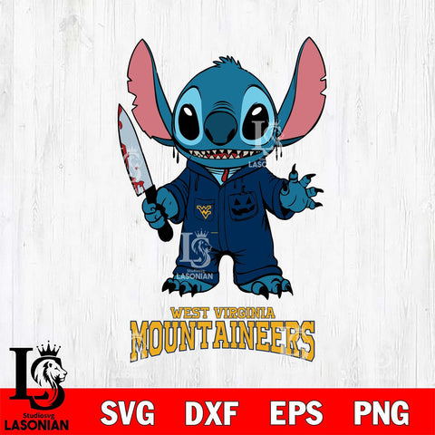 West Virginia Mountaineers Stitch Horror 2 Svg Eps Dxf Png File, NCAA svg, Digital Download, Instant Download