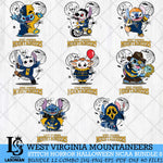 West Virginia Mountaineers Stitch Horror Halloween Bundle NCAA Svg Eps Dxf Png File, Digital Download, Instant Download