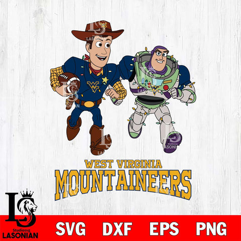 West Virginia Mountaineers Woody & Buzz Lightyear Football Cricut,Christmas SVG DXF EPS PNG FILE, NCAA Digital Download,Instant Download, Silhouette