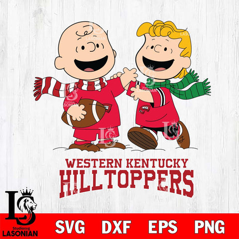Western Kentucky Hilltoppers Charlie Brown & Linus Football Cricut,Christmas SVG DXF EPS PNG FILE, NCAA Digital Download,Instant Download, Silhouette