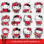 Western Kentucky Hilltoppers Cute Hello Kitty Bundle 12 SVG Eps Dxf Png File, NCAA Bundle svg, Digital Download, Instant Download