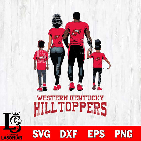 Western Kentucky Hilltoppers Family Love Rugby SVG DXF EPS PNG FILE,NCAA SVG, Father day Digital Download,Instant Download, Silhouette