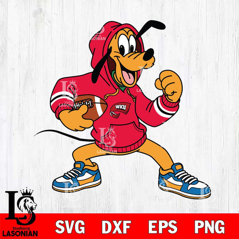 Western Kentucky Hilltoppers Goofy Disney Football Christmas File Cut, NCAA SVG DXF EPS PNG FILE, Digital Download , Criucut , Silhouette