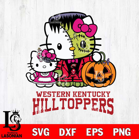 Western Kentucky Hilltoppers Hello Kitty Horror 10 Svg Eps Dxf Png File, Digital Download