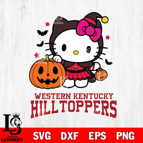 Western Kentucky Hilltoppers Hello Kitty Horror 1 Svg Eps Dxf Png File, Digital Download