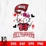 Western Kentucky Hilltoppers Hello Kitty Horror 2 Svg Eps Dxf Png File, Digital Download
