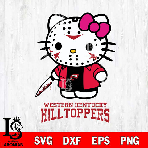 Western Kentucky Hilltoppers Hello Kitty Horror 3 Svg Eps Dxf Png File, Digital Download