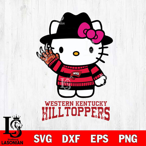 Western Kentucky Hilltoppers Hello Kitty Horror 6 Svg Eps Dxf Png File, Digital Download