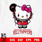 Western Kentucky Hilltoppers Hello Kitty Horror 7 Svg Eps Dxf Png File, Digital Download