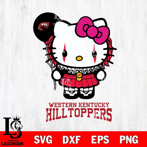 Western Kentucky Hilltoppers Hello Kitty Horror 7 Svg Eps Dxf Png File, Digital Download