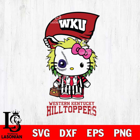 Western Kentucky Hilltoppers Hello Kitty Horror 8 Svg Eps Dxf Png File, Digital Download