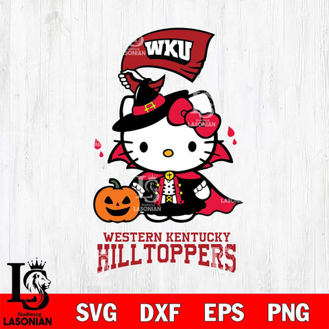 Western Kentucky Hilltoppers Hello Kitty Horror 9 Svg Eps Dxf Png File, Digital Download