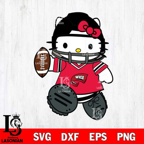 Western Kentucky Hilltoppers Hello Kitty sport Svg Eps Dxf Png File, NCAA svg, Digital Download, Instant Download