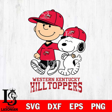 Western Kentucky Hilltoppers Peanuts Snoopy Friends SVG DXF EPS PNG FILE,Snoopy File Cut, NCAA Digital Download,Instant Download,Christmas Silhouette