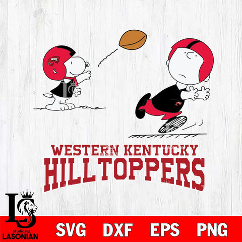 Western Kentucky Hilltoppers Peanuts play football SVG DXF EPS PNG FILE,Snoopy File Cut, NCAA Digital Download,Instant Download,Christmas Silhouette