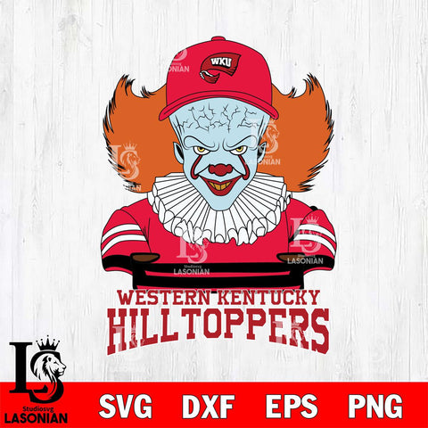 Western Kentucky Hilltoppers Pennywise Horror Sport 2 Svg Eps Dxf Png File, Digital Download