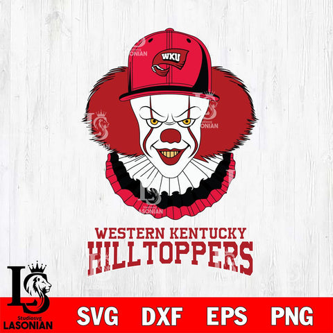 Western Kentucky Hilltoppers Pennywise Horror Sport 4 Svg Eps Dxf Png File, Digital Download