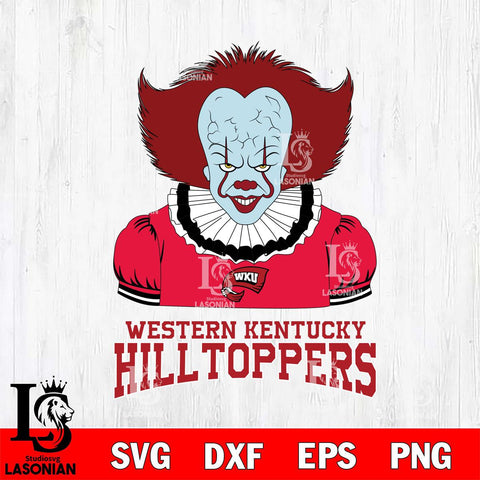 Western Kentucky Hilltoppers Pennywise Horror Sport 5 Svg Eps Dxf Png File, Digital Download