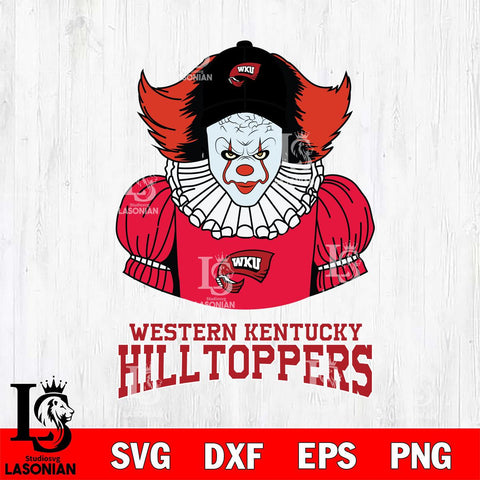 Western Kentucky Hilltoppers Pennywise Horror Sport 7 Svg Eps Dxf Png File, Digital Download