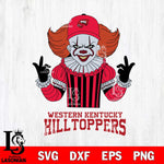 Western Kentucky Hilltoppers Pennywise Horror Sport 8 Svg Eps Dxf Png File, Digital Download