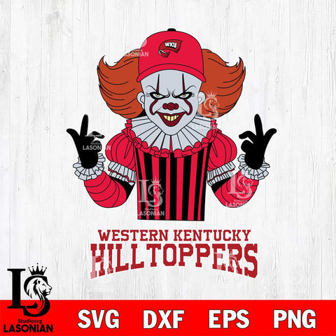 Western Kentucky Hilltoppers Pennywise Horror Sport 8 Svg Eps Dxf Png File, Digital Download