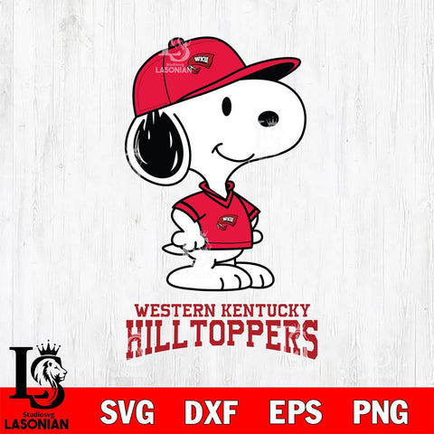 Western Kentucky Hilltoppers Snoopy Football sport SVG DXF EPS PNG FILE,Snoopy File Cut, NCAA Digital Download,Instant Download,Christmas Silhouette