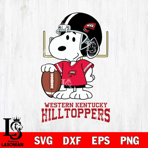 Western Kentucky Hilltoppers Snoopy Player Football SVG DXF EPS PNG FILE,Snoopy File Cut, NCAA Digital Download,Instant Download,Christmas Silhouette