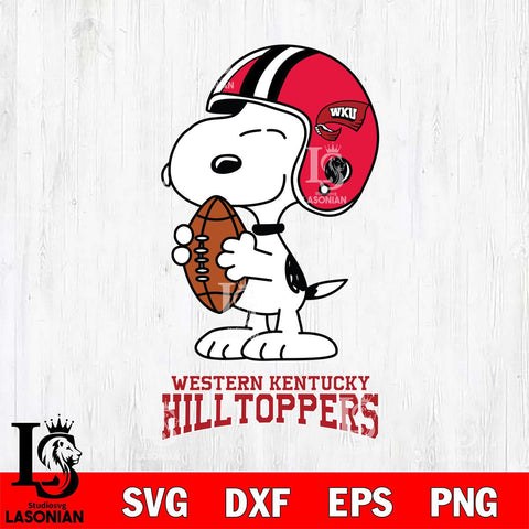 Western Kentucky Hilltoppers Snoopy Rugby Svg Eps Dxf Png File, NCAA svg , Digital Download , Instant Download, Cricut File