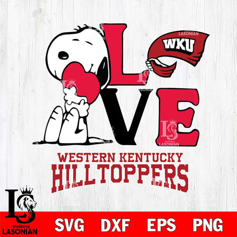 Western Kentucky Hilltoppers Snoopy Sport 10 Svg Eps Dxf Png File, Digital Download