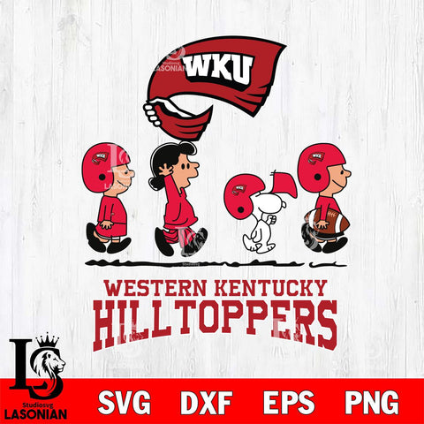 Western Kentucky Hilltoppers Snoopy Sport 12 Svg Eps Dxf Png File, Digital Download