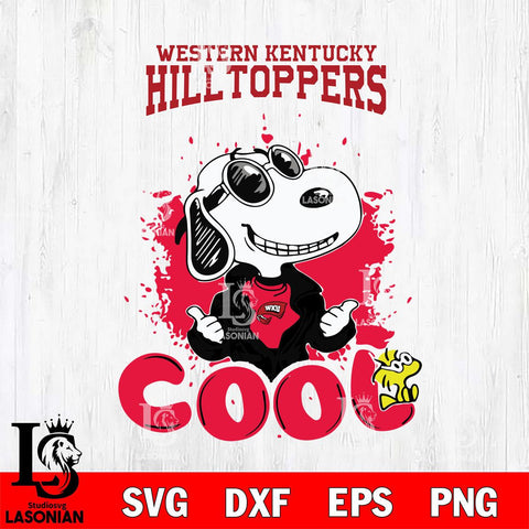 Western Kentucky Hilltoppers Snoopy Sport 7 Svg Eps Dxf Png File, Digital Download