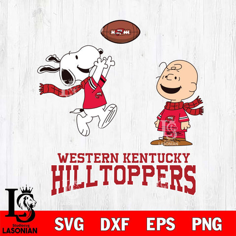Western Kentucky Hilltoppers Snoopy & Charlie Brown Football Cricut,Christmas SVG DXF EPS PNG FILE, NCAA Digital Download,Instant Download, Silhouette