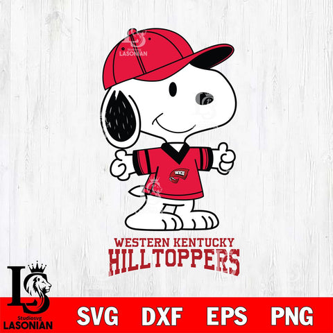 Western Kentucky Hilltoppers Snoopy football SVG DXF EPS PNG FILE,Snoopy File Cut, NCAA Digital Download,Instant Download,Christmas Silhouette