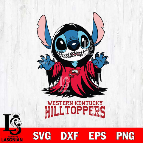 Western Kentucky Hilltoppers Stitch Ghost Svg Eps Dxf Png File, NCAA svg, Digital Download, Instant Download