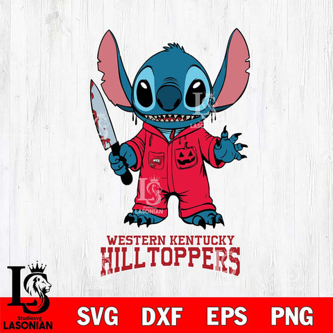 Western Kentucky Hilltoppers Stitch Horror 2 Svg Eps Dxf Png File, NCAA svg, Digital Download, Instant Download