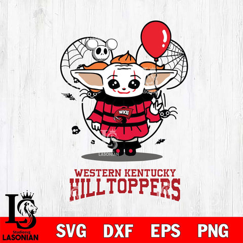 Western Kentucky Hilltoppers Stitch Pennywise Halloween Svg Eps Dxf Png File, Digital Download, Instant Download