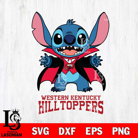 Western Kentucky Hilltoppers Stitch Vampire halloween Svg Eps Dxf Png File, NCAA svg, Digital Download, Instant Download
