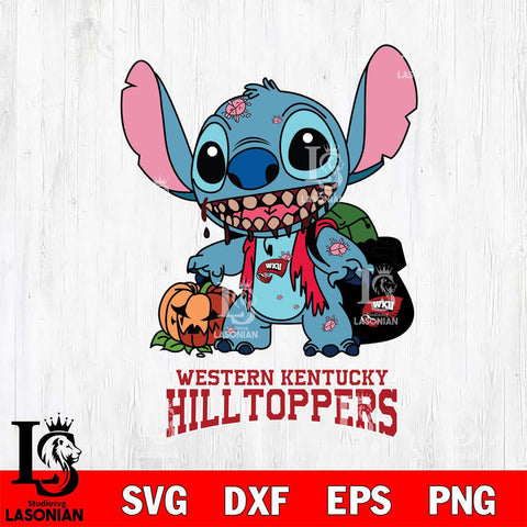 Western Kentucky Hilltoppers Stitch Zombie Svg Eps Dxf Png File, NCAA svg, Digital Download, Instant Download