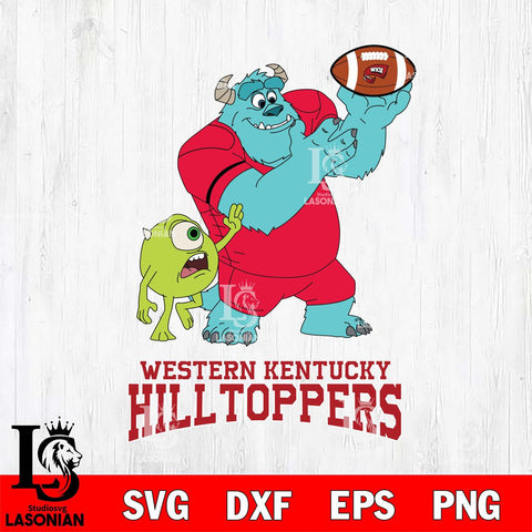 Western Kentucky Hilltoppers Sully & Mike Football Cricut,Christmas SVG DXF EPS PNG FILE, NCAA Digital Download,Instant Download, Silhouette