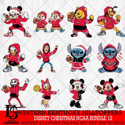 Western Kentucky Hilltoppers  Disney christmas NCAA Bundle File Cut, Bundle NCAA SVG DXF EPS PNG FILE, Digital Download , Criucut , Silhouette