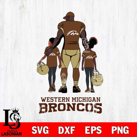 Western Michigan Broncos 3 Father and son Rugby SVG DXF EPS PNG FILE,NCAA SVG, Father day Digital Download,Instant Download, Silhouette