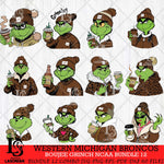 Western Michigan Broncos Boujee Grinch NCAA Bundle 12 SVG Eps Dxf Png File, Digital Download, Instant Download